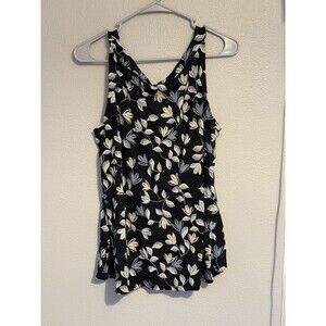 J. Jill Wearever Collection Sleeveless Tank Top Shirt Floral Size m bohochic